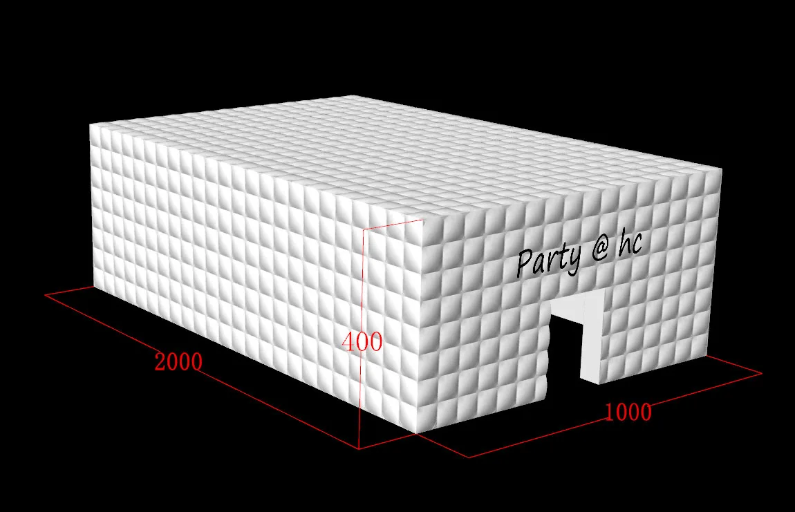 Portable Large Inflatable Cube Party Tent House With Led Lights White Black Nightclub Blow Up Night Club For Wedding Events 6