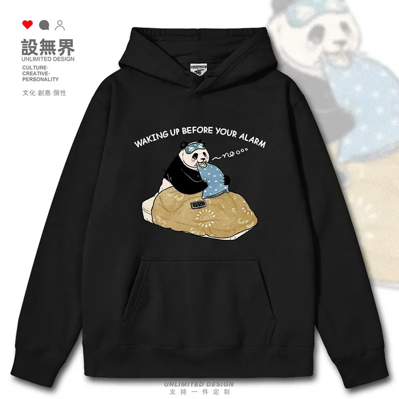 Il Panda Agitato Si Sveglia Presto, La Persona Che Lavora Colpisce L'Insonnia, Si Sveglia Prima Della Sveglia, Collassa, Illustrazioni Mens