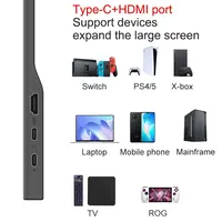 Moniteur tactile portable LANLIPU 14/15,6/16 pouces 1K HDR, deuxième écran pour bureau, PS4/5, Switch, PC, téléphone portable, extension pour ordinateur portable 6