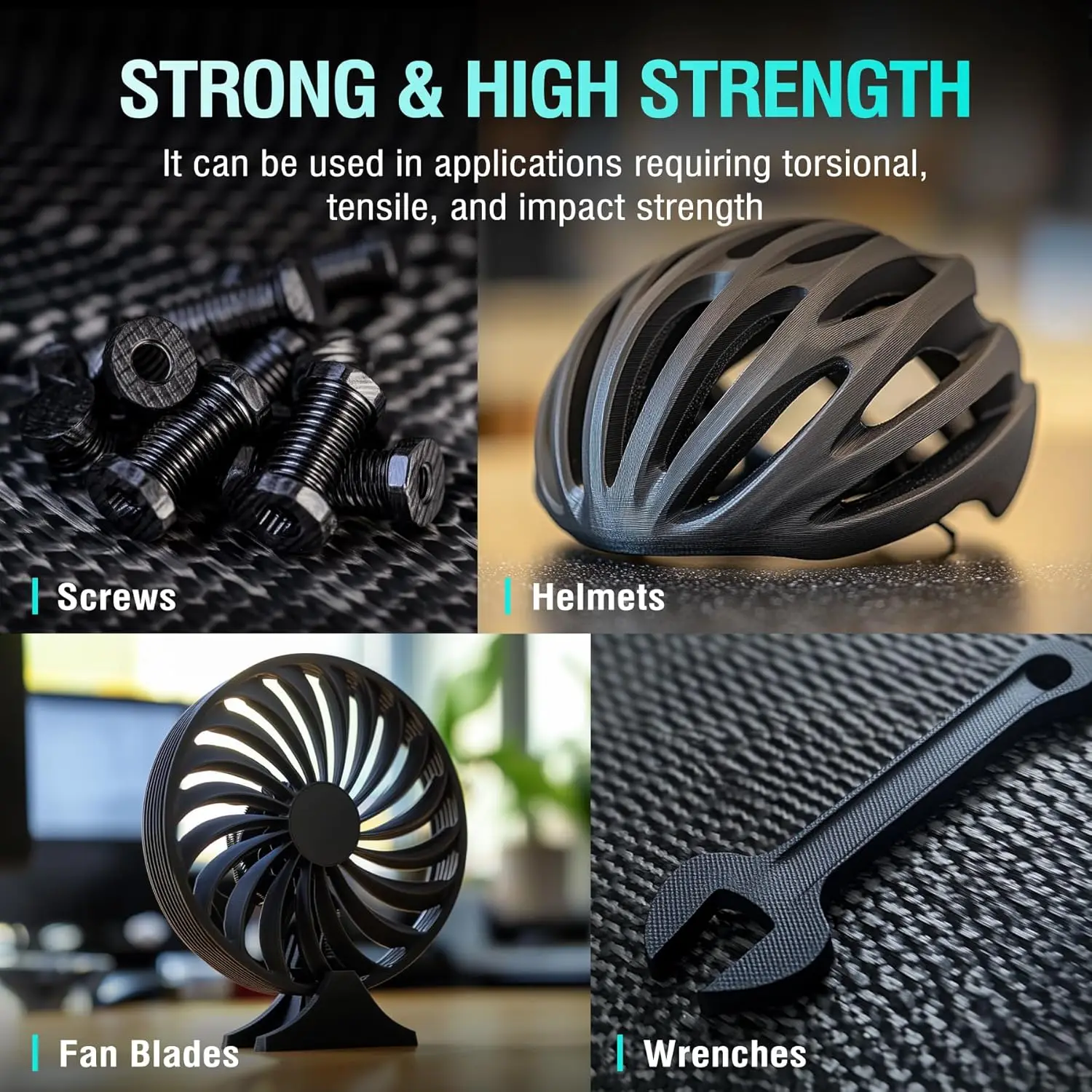 SUNLU PA6-CF 탄소 섬유 나일론 필라멘트 1.75mm 0.5KG 1KG 산업용 고강도 FDM 3D 프린터용