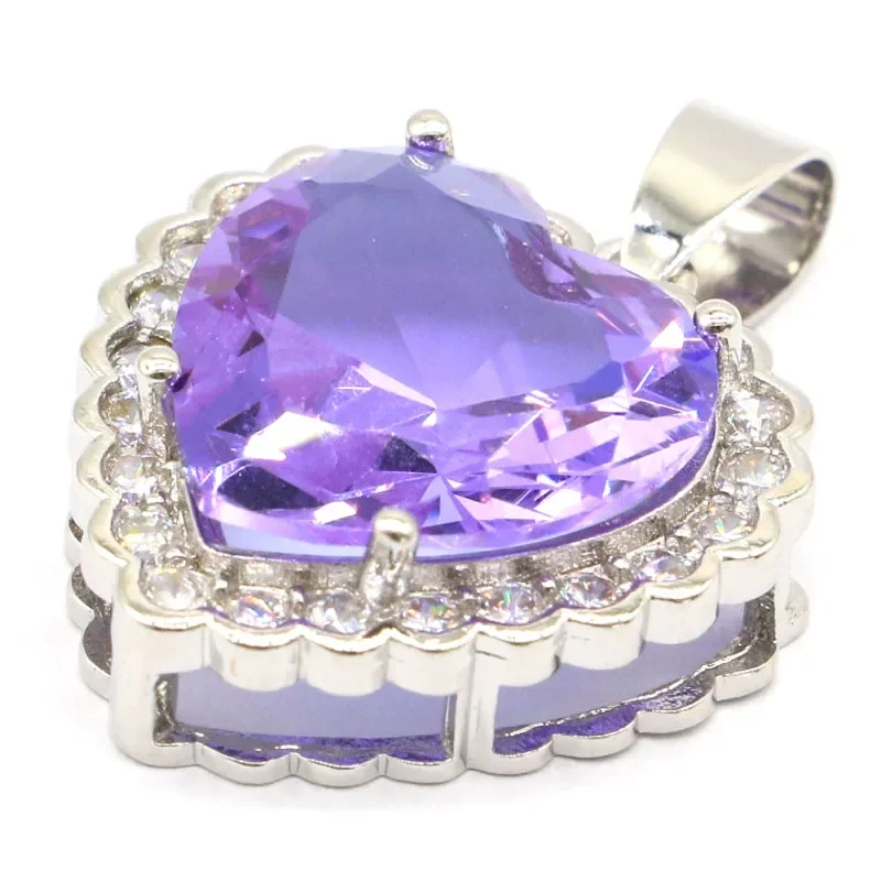 6g Customized 925 SOLID STERLING SILVER  PENDANT Heart Green Tsavorite Garnet Tourmaline Changing Zultanite Alexandrite Topaz CZ