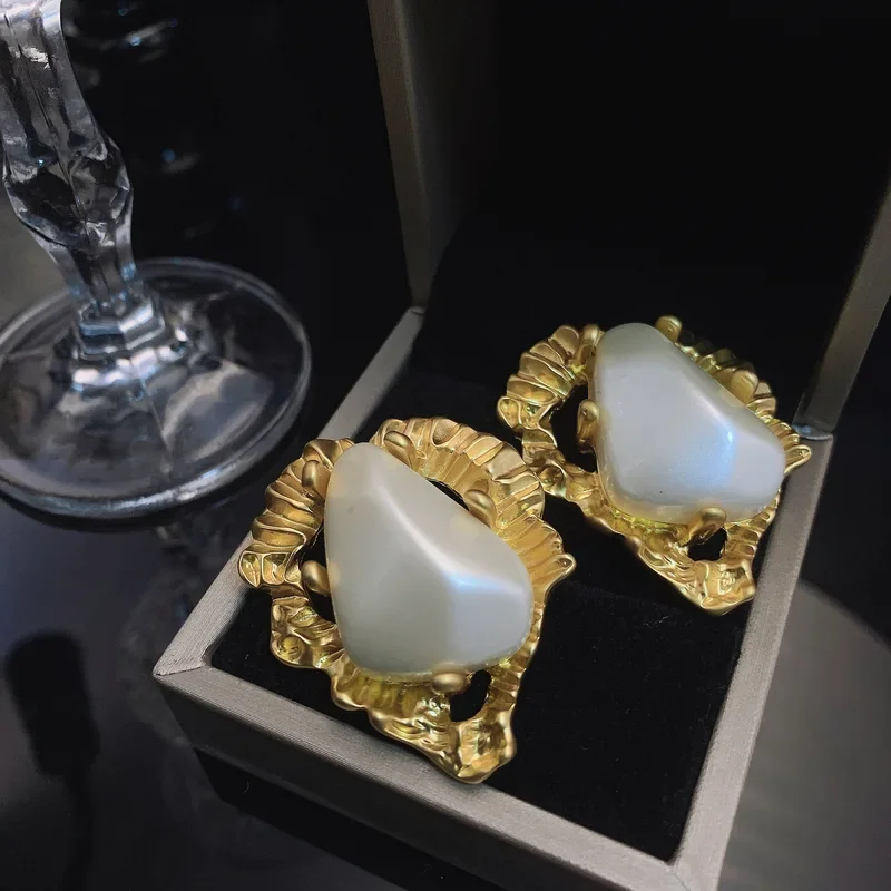 

Французские винтажные полые Асимметричные белые серьги в форме капли воды S925, серьги-булавки, ювелирные изделия