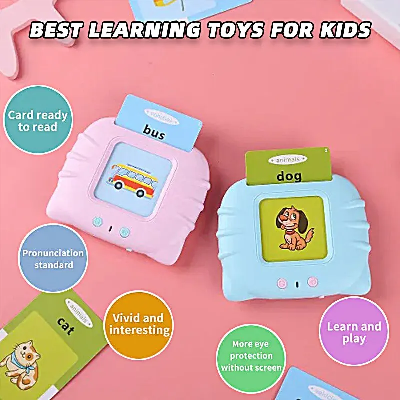 Early Education Flash Card Machine Cat Shape Learning Talking Language English Electronic Audio Book Toy Children Birthday Gift 3