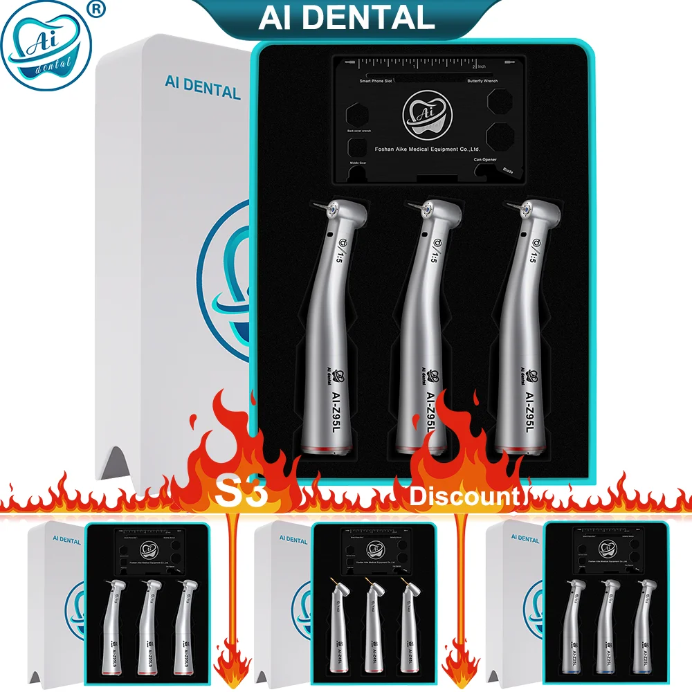 

S3 Discount Package Dental Low Speed Contra Angle Handpiece X95L/X25L/X65L/X15L/Z45L/Z95L E-Type with Red/Blue/Green Ring