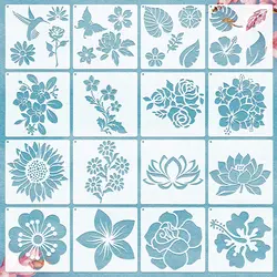 12-Piece Reusable Plastic Stencil Set for DIY Crafting and Stationery Projects (Style 6)