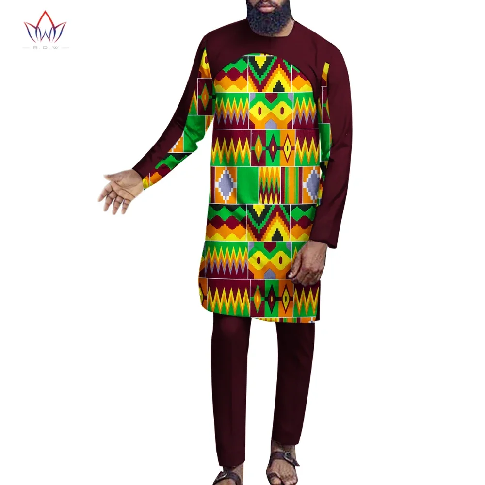 

Брюки в африканском стиле для мужчин, Дашики, индивидуальный мужской костюм из двух предметов, модная традиционная африканская одежда WYN982