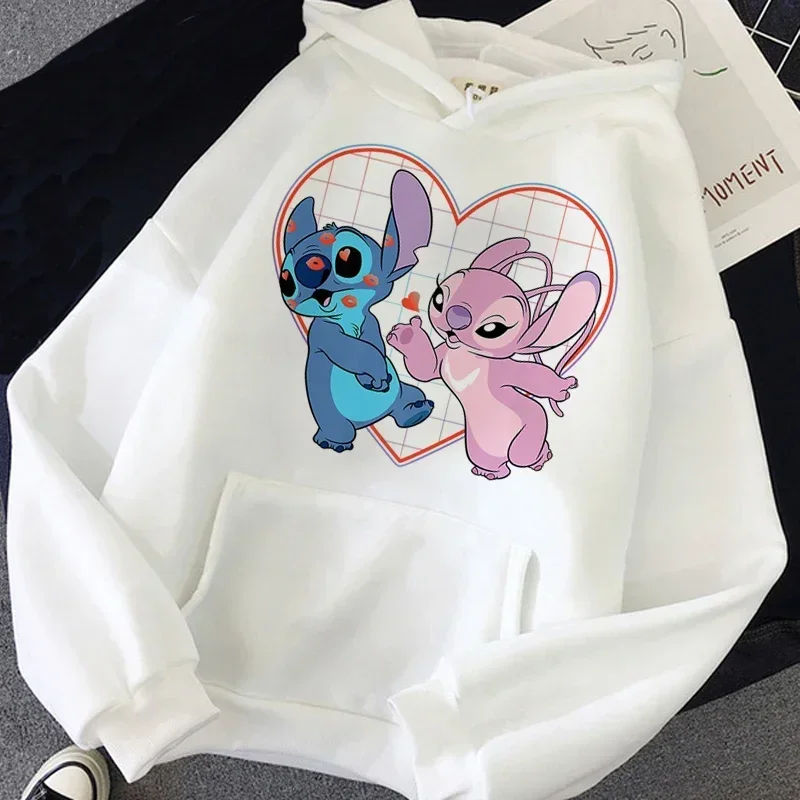 

Cartoon Disney Hoodies Women Cute Stitch Pattern Casual Hoodie Fashion Sweatshirt Autumn Long Sleeve Streetwear Female Clothing