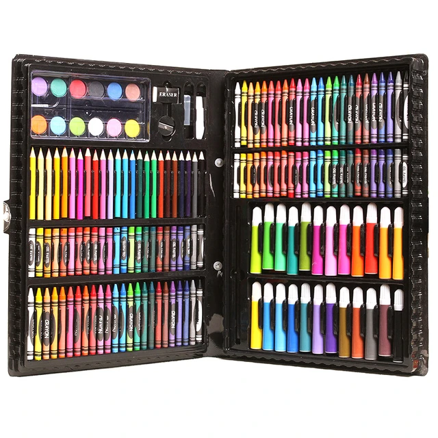 Set Colors Painting Box Children  Box Colored Pencils Children