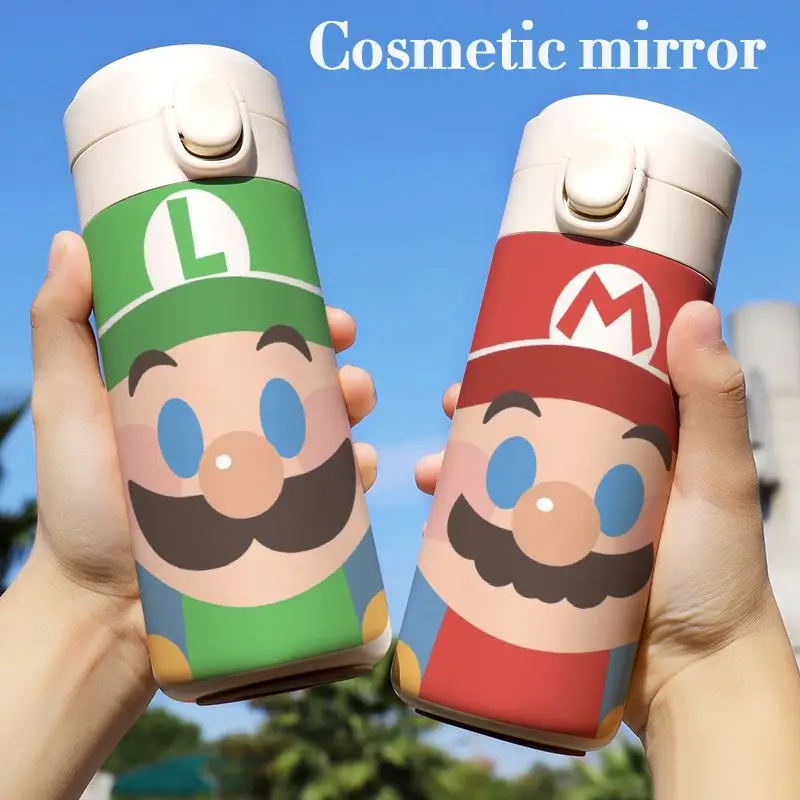 Super Mario Bros Tumbler Thermo Bottle Large Capacity Cute Cartoon  Stainless Steel Thermal Water Bottle Cold and Hot Thermos Cup - AliExpress