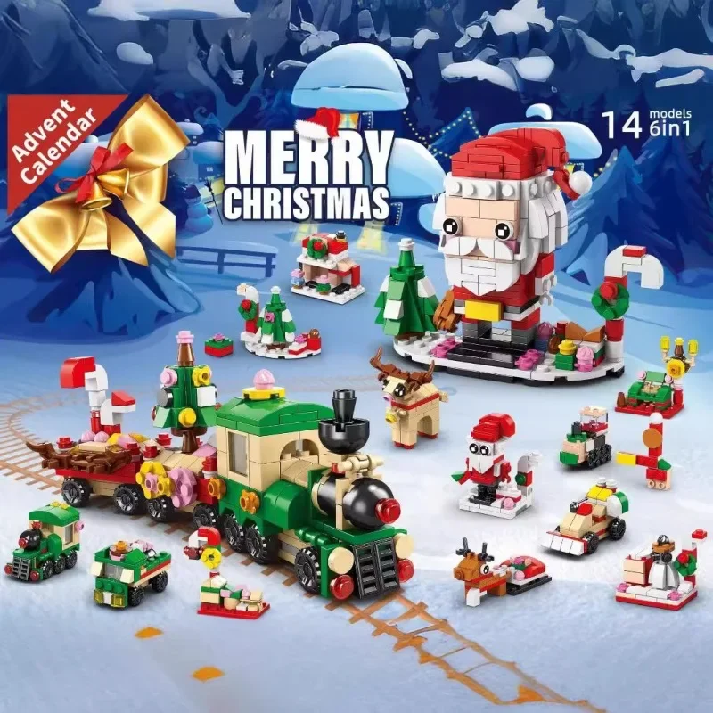Christmas Building Blocks Set Box Kids Toys 24Years Xmas Advent Calendar Bricks Diy Kit Gift For Children 6 Years Old And Above 3