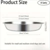 4/6PcsStainless Steel Cat Food Bowls -Whisker Fatigue Relief Dish,Shallow Wide Plates for Pet cats and dogs feed large tableware 2