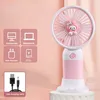 New Mini Cartoon Summer Hanging Neck To Heat Handheld Small Fan Portable Usb Charging Desktop Long Life Silent Gift 4