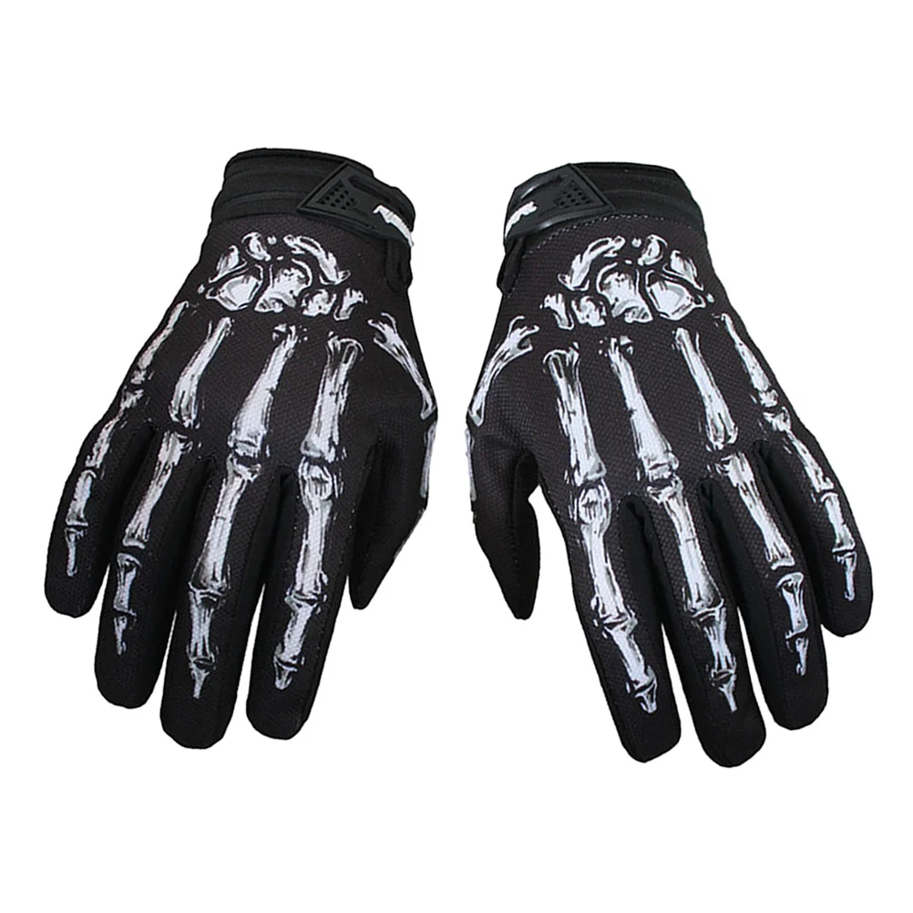 Skull Finger Motorcycle Motorcycle Gloves Scary Adults Cycling Ridding Paw Black Unisex Autumn and Winter