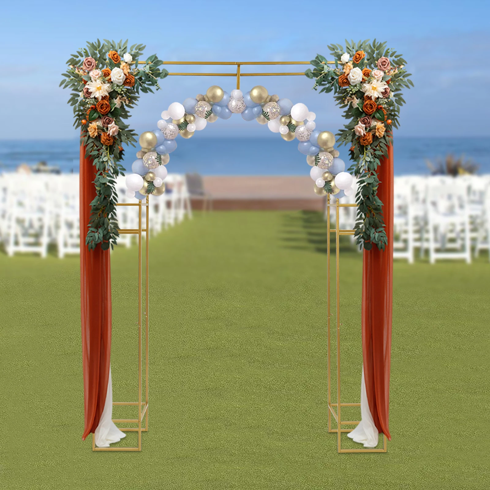 RibasuBB 2 x 1,5 m bruiloftsboog bloemen ballon boog frame standaard ballon slinger set ballonboog kit voor feest decoratie bruiloft party achtergrond decoratie