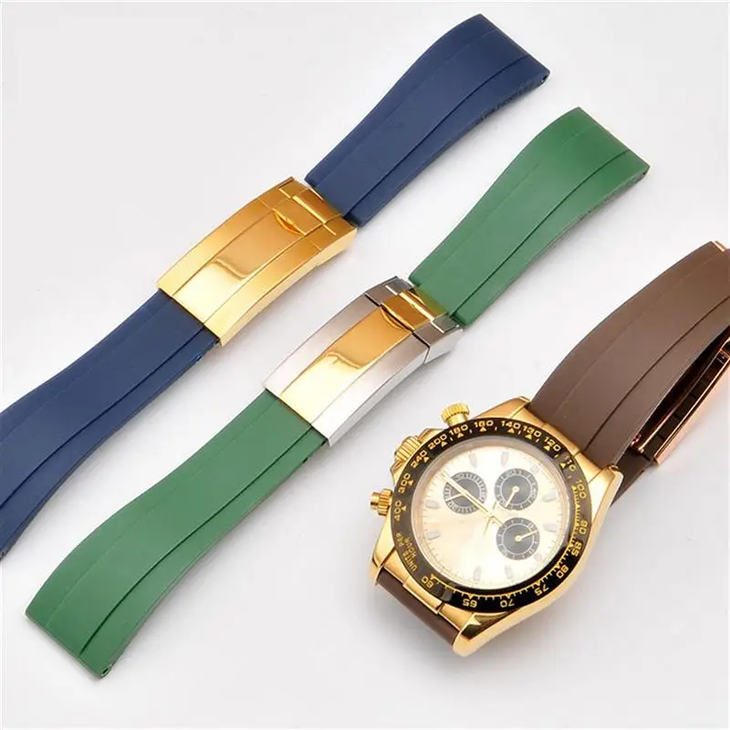 SCHIK WatchBand For Rolex SUBMARINER YachtMaster DAYTONA Silicone Waterproof Watch Strap Watch Accessories Rubber Watch