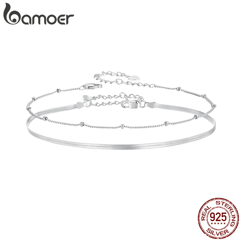 925 Sterling Silver Snake Chain Anklet Bracelet Adjustable Beach Ankle Bracelets for Women Foot Chain Jewelry 3 Styles anklet bracelets silver anklets ankle chain
