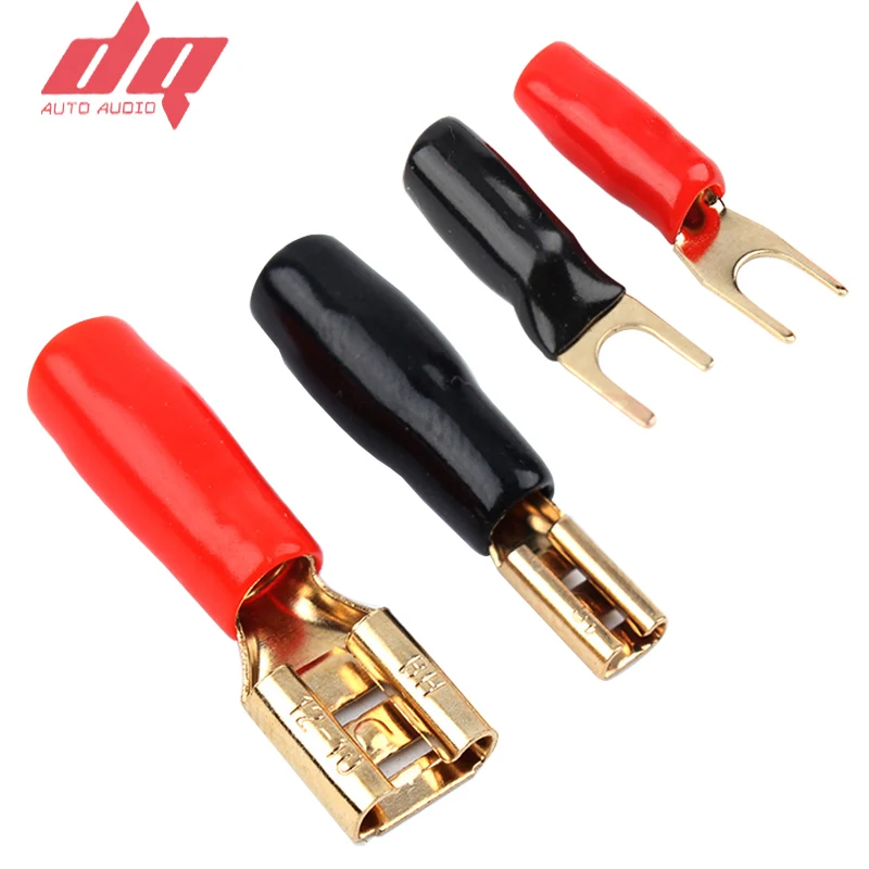 

Wire Terminals Car audio speakers pure copper terminals Y-type Amplifier Cable Connection Terminal 5 pairs kit Positive negative