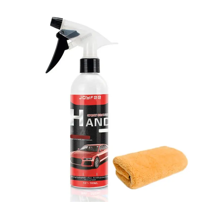 

250 мл керамическое покрытие с распылителем быстрая детализация защита от распыления наногидрофобный слой полировка распылитель покрытие против дождя уход за автомобилем