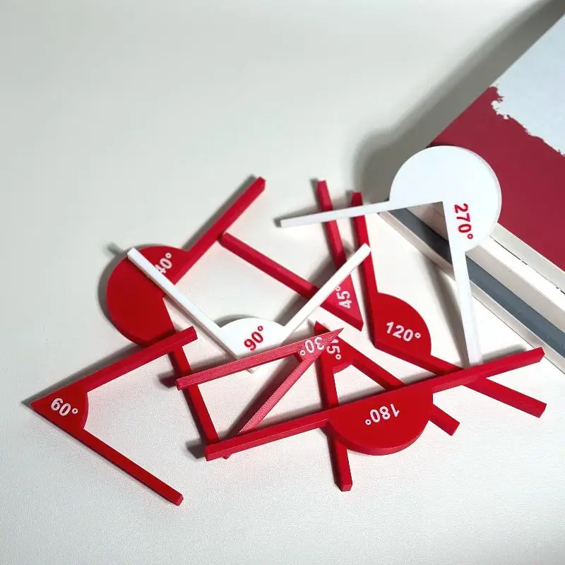 새로운 2/5Pcs 다기능 기하학적 각도 교육 보조 소품 휴대용 기하학적 각도 눈금자 측정 도구