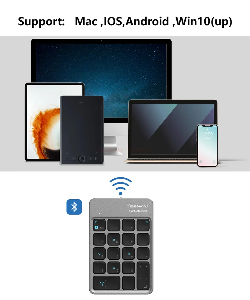 Teclado de Membrana Personalizado Mini Ultra Fino 70g Multifuncional Escritório Desenho Chave Personalizada Filme Yesword-x20 - Imagem 6