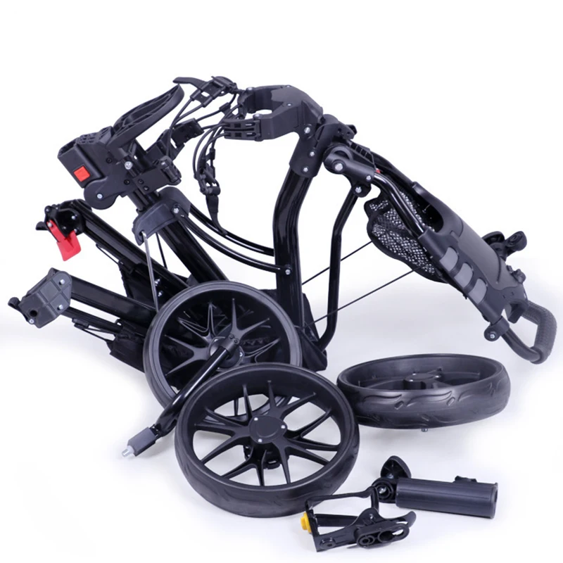 Foldable Design 3 Wheels & 4 Wheels with Umbrella Holder Portable Foldable Golf Trolley