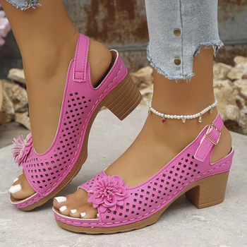 Large Size Roman Style Women's Sandals Open Toe Beach Slippers Summer Wedges Comfortable Outdoor Slip-On Shoes for Women 1