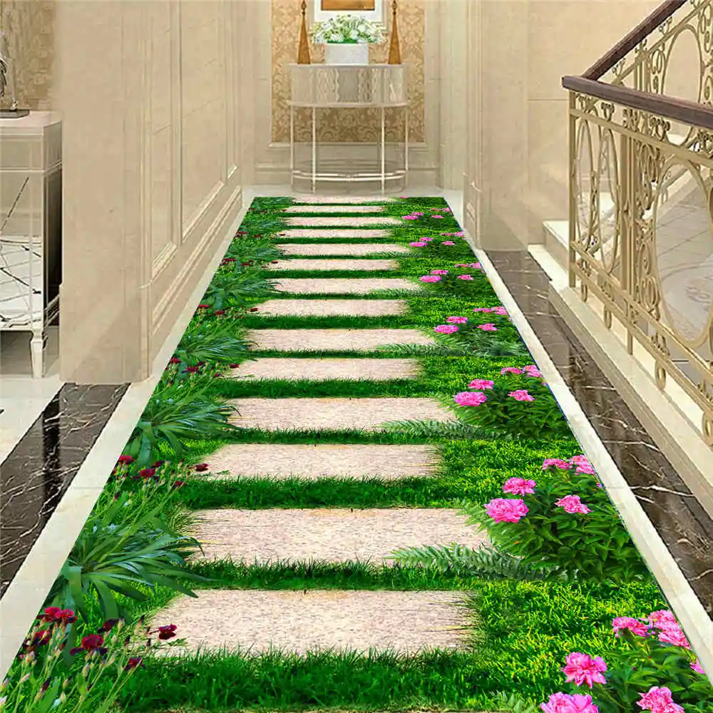thumbnail image 1 of Alfombra de tatami 3D para sala de estar, divertida alfombra de aventura para el suelo de la habitación de los niños, alfombra decorativa para pasillo largo, pasillo, cocina, 1 of 5
