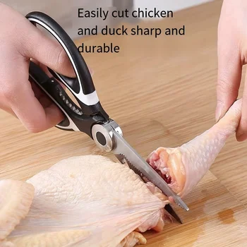 Kitchen scissors powerful chicken bone scissors household multi-functional scissors chef special scissors sharp food scissors 1