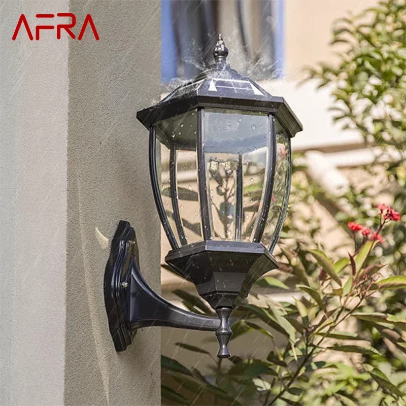 

AFRA Contemporary Solar Outdoor Wall Lamps Simplicity Waterproof Creative Balcony Hallway Courtyard Villa Gate Hotel