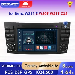 Autoradio Android Carplay, Audio Stéréo, Lecteur Vidéo, Limitation RDS, 2 Din, Benz W211 E W219 CLS WGeneCLK W463 G 2002-2011