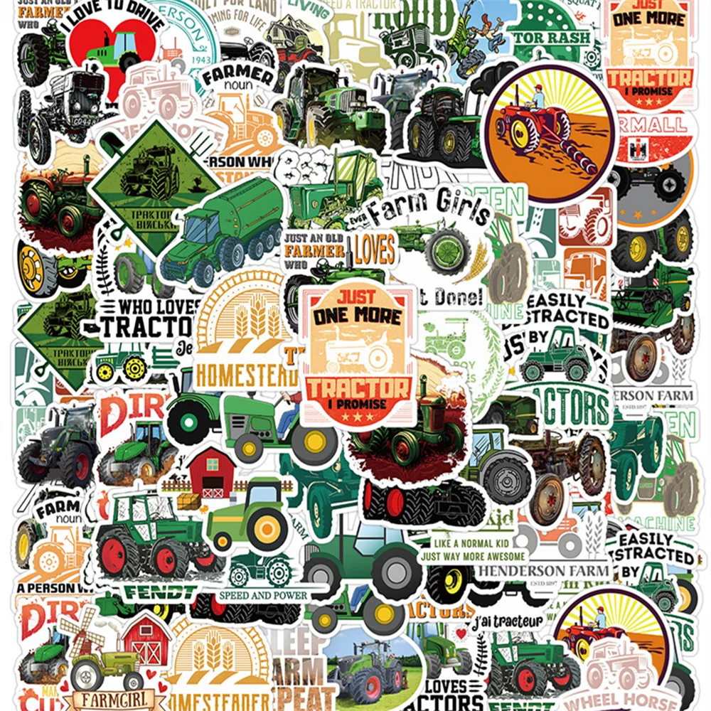 

10/30/50PCS New DIY Tractor Sticker Cartoon Creative Anime iPad Computer Desk Luggage Car Guitar Decoration Waterproof Wholesale