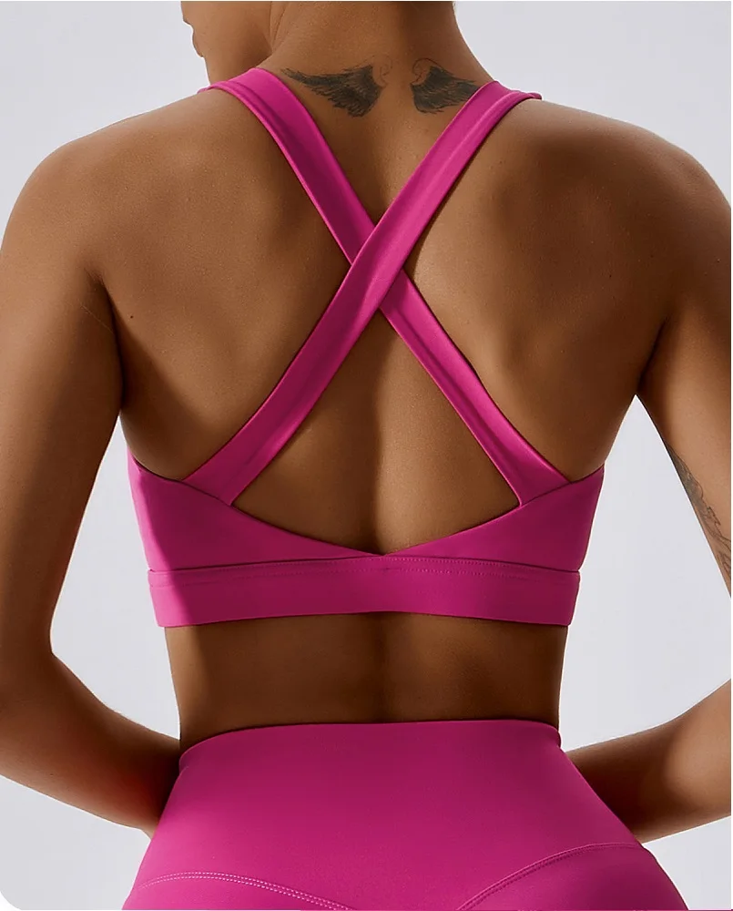 Women's New Tight Cross Back Dance Exercise Fitness Hip Lift Yoga Suit