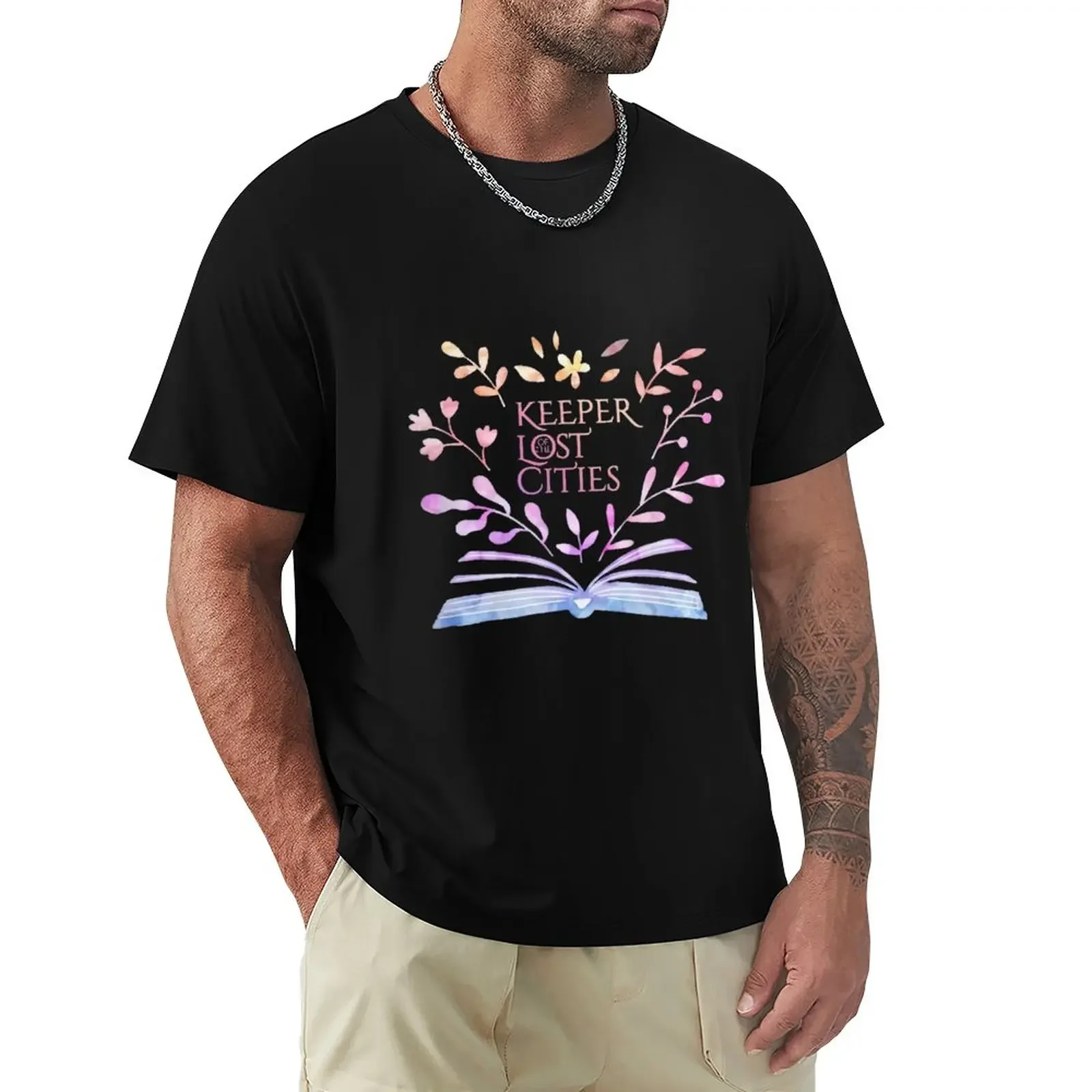 

keeper of the lost cities flower T-Shirt shirts graphic tees summer tops Men's cotton t-shirt