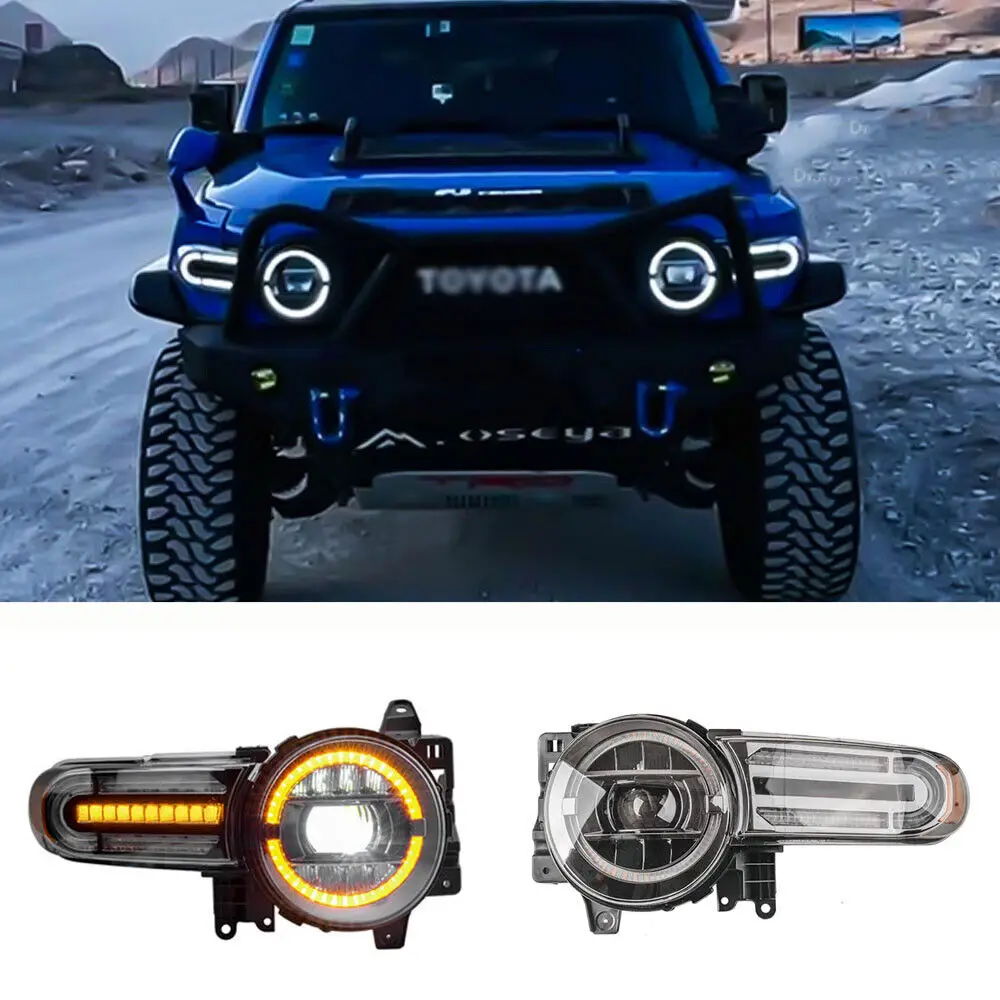 LED Headlights Assembly For Toyota FJ Cruiser 07-20 LED DRL Dynamic Turn Signal