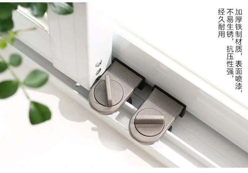 Description Picture 5 of item1/2PC Doors Security Anti-theft Lock Window Sliding Door Lock Sliding Sash Stopper Cabinet Locks Straps Wholesale Top Quality