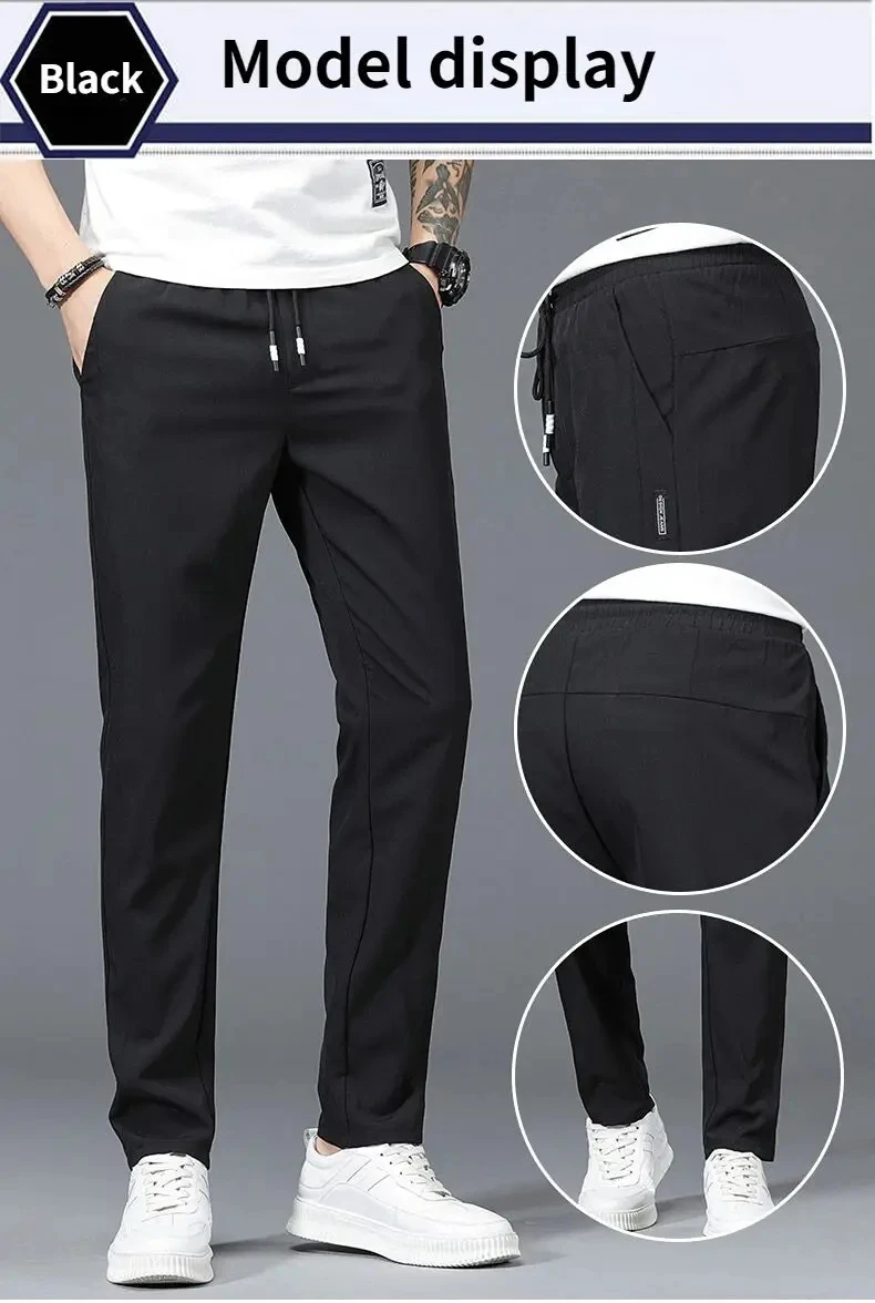 Summer Fishing Pants Men's Hiking Elastic Quick Dry Moisture Absorbing Pants Fitness Breathable Running Travel