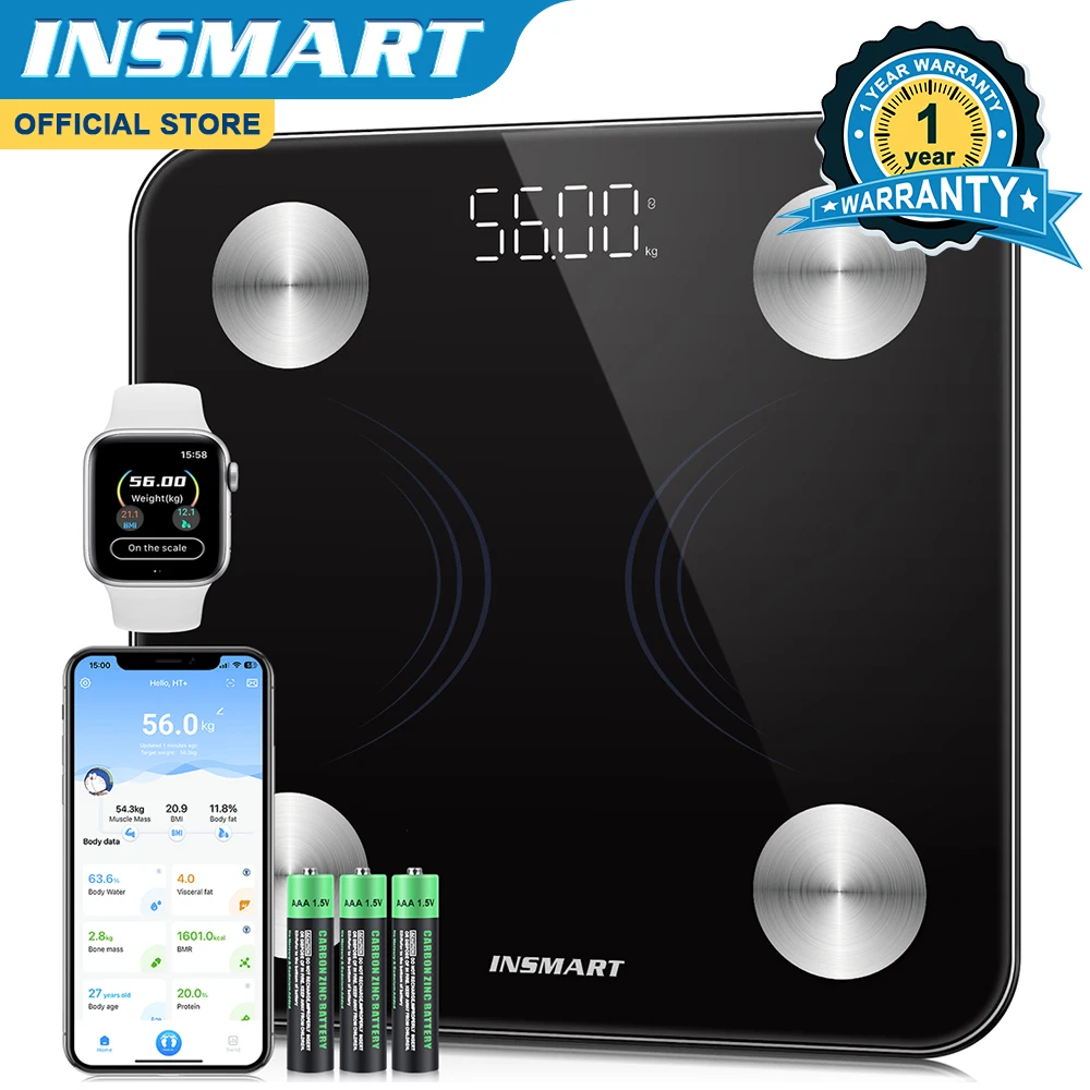 INSMART Digital Weight Scale Bathroom Scale Smart Body Balance Body Fat Professional Electronic Digital Weight
