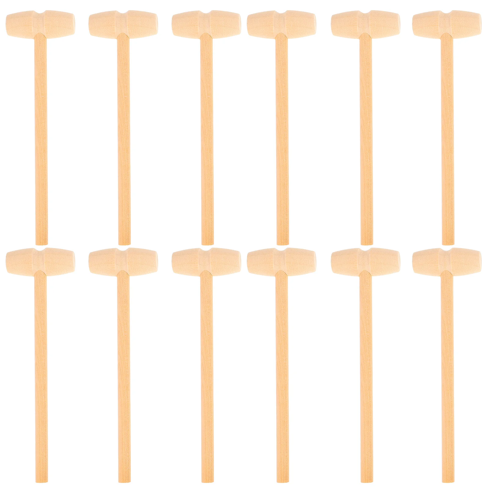 

12 Pcs Funny Mallet Toy Mini Wood Hammer Childrens Toys Wooden Playset Puzzle Beat
