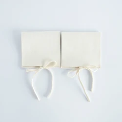 Set of 10 Elegant Velvet Jewelry and Gift Pouches in Cream - 8X8 cm (10pcs)