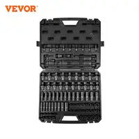 VEVOR 1/2" 3/8" Drive Impact Socket Set 13/23/33/34/48/65/90PCs SAE or Metric Cr-V/Cr-Mo Socket Set 6 Point Alloy Steel Repair 1