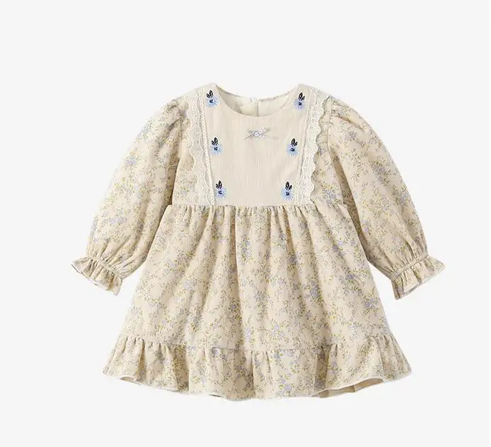 vestido infantil com bandana, vestidos florais bordados