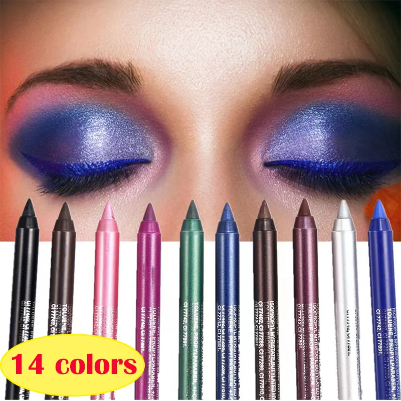 Liquid Eyeliner Makeup Pen Eyeliner Pencil Eyeshadow Eyeliner Eyeliner Paste 14 Color eyeliner pen black white green blue waterproof eyeliner pen quick drying non flowering cosmetics tool