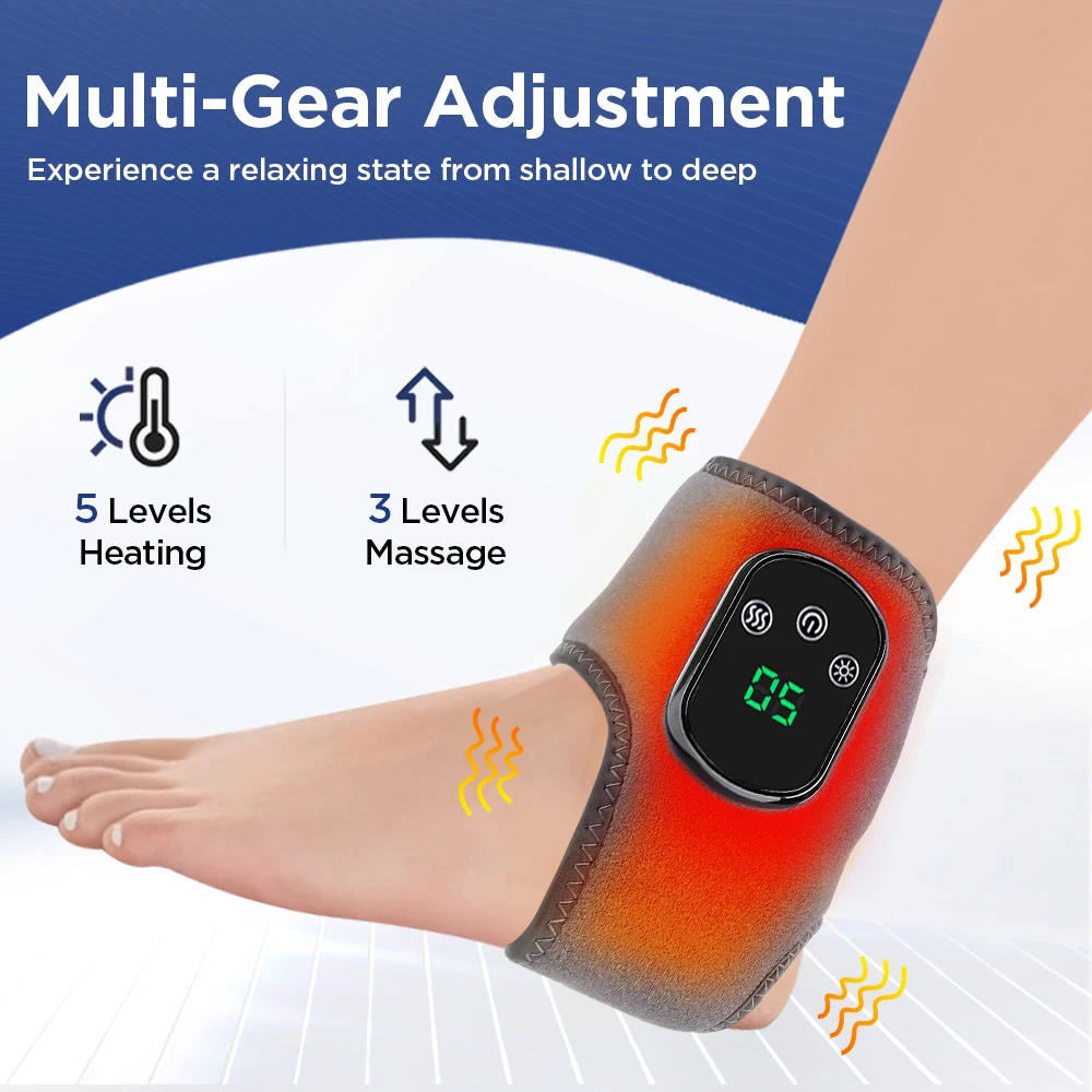 Electric Foot Heat Massager Hot Compresses Vibration Massager Breathable Material Foot and Ankle Joint Hot Compress Protection 3