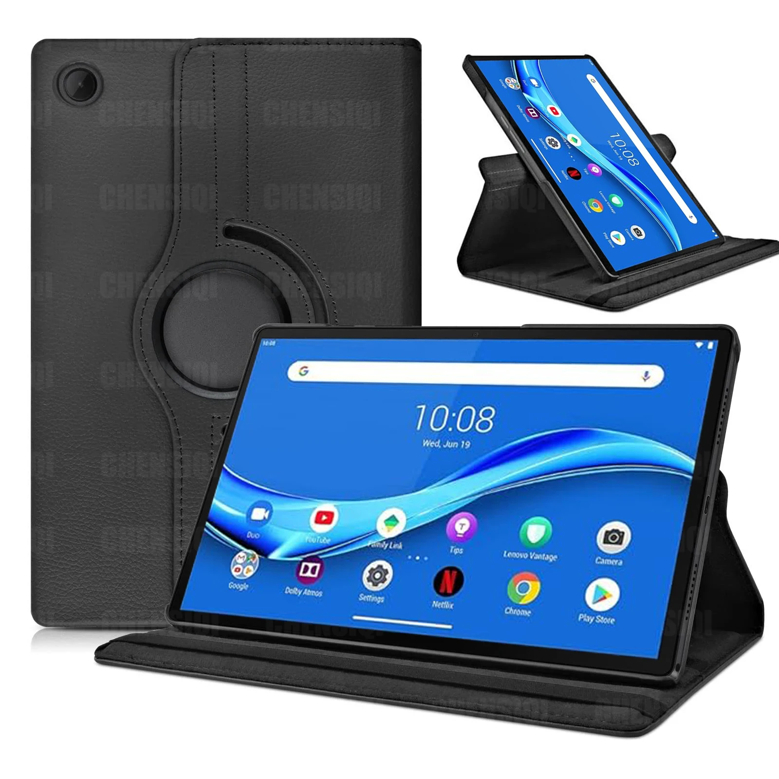

Чехол для Lenovo Tab M10 FHD Plus TB-X606F/X606X 10,3 дюйма, чехол из искусственной кожи с функцией сна и пробуждения, вращающийся на 360 градусов чехол-подставка, защитный чехол