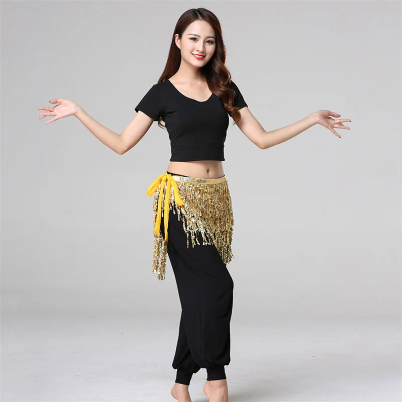 Jupe ร franges Boho pour femmes, pompon ร paillettes sexy, รฉcharpe de hanche de danse du ventre, jupe ronde Rave, ceinture de performance, jupe en