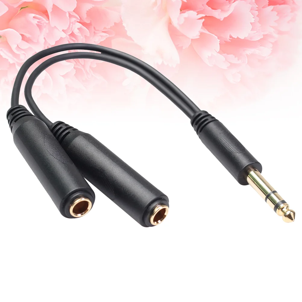 

6 35mm 635 Stereo Large Three-Core One Male and Two Female Audio Adapter Cable 635mm Y Splitter Line Headphone Earphone