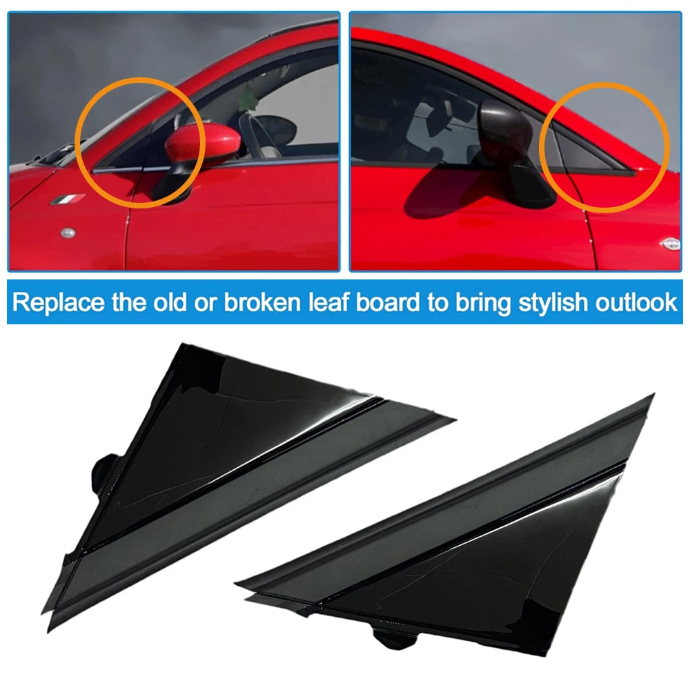 Molding Door Mirror Triangle plate Cover Door Mirror Cover Door Mirror Cover Replacement For FIAT 500 2012-Flag Cover Front Window A-pillar Triangle 1SH17KX7AA 1SH16KX7AA
