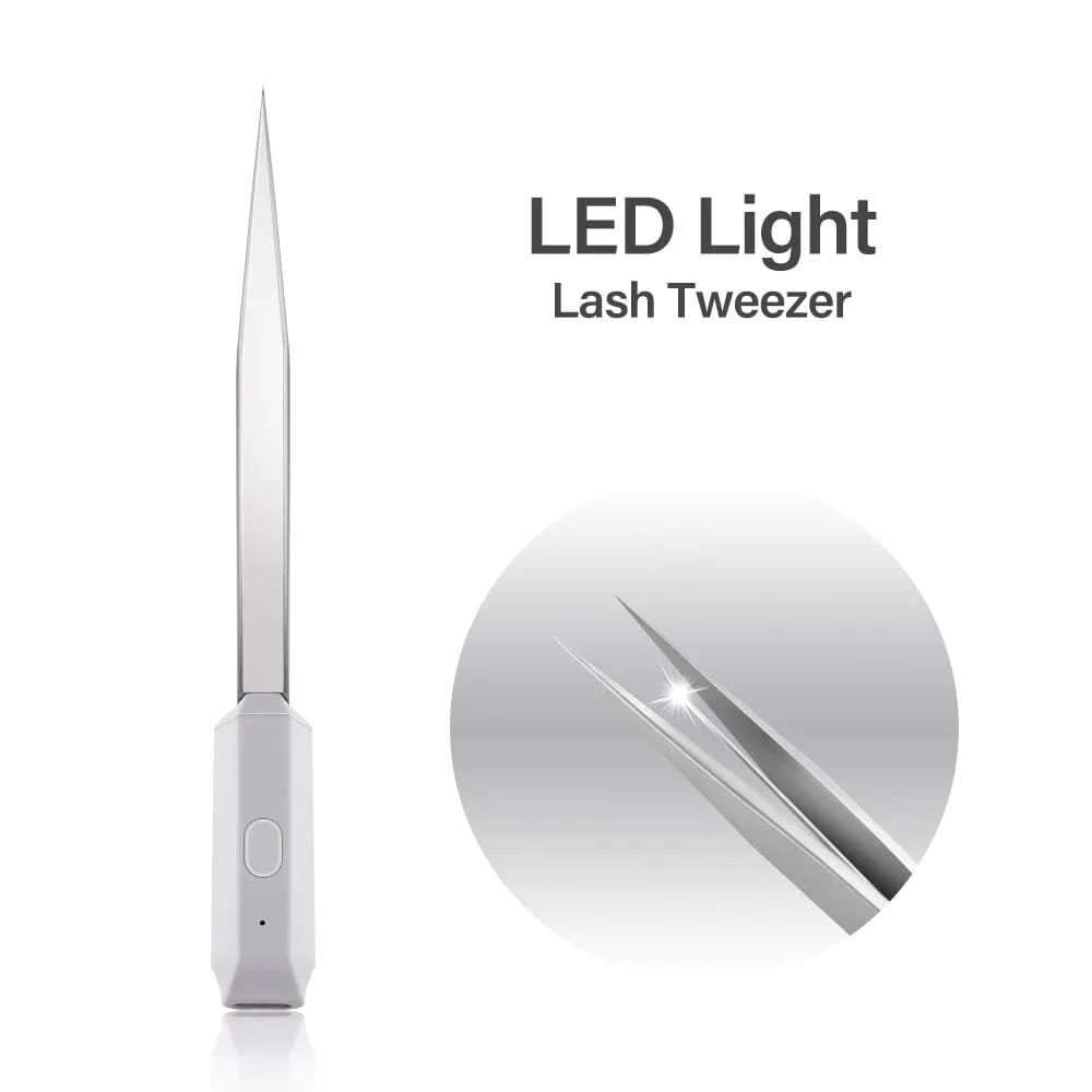 Veyes inc-LEDライトまつげピンセット、プロのまつげエクステ