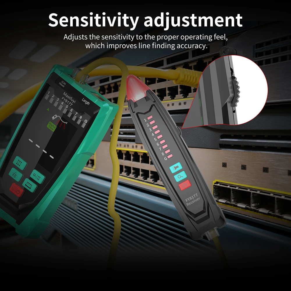 MASTFUYI FY8177 Network Cable Tester RJ45 LAN Cable Tester Finder Wired Tracker Receiver Network Maintenance Tool 3