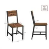 Dining Chair Set of 2, Rustic Wood Chairs with Metal Steel Frame, Easy to Assemble, Comfortable Seat 3